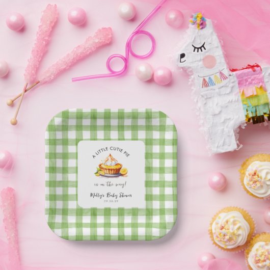 リトルかわいこちゃんパイギンガムベビーシャワー ペーパープレート (パーティー)