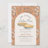 リトルかわいこちゃんパイズツインズオレンジフローラベビーシャワー 招待状 (正面)