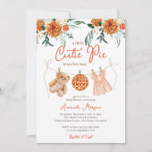 リトルかわいこちゃんパイテディベア秋ガールベイビーシャワー 招待状 (正面)