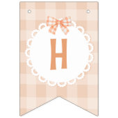 リトルかわいこちゃんパイハッピーバースデーギンガムボウ バンティングフラッグ (第2の旗)