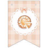 リトルかわいこちゃんパイハッピーバースデーギンガムボウ バンティングフラッグ (第1の旗)