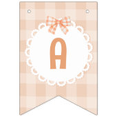 リトルかわいこちゃんパイハッピーバースデーギンガムボウ バンティングフラッグ (第3の旗)