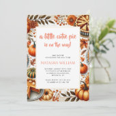 リトルかわいこちゃんパイパンプキンサンクスギビングベビーシャワー 招待状 (スタンド正面)