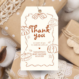 リトルかわいこちゃんパイパンプキンベビーシャワーメッセージカード ギフトタグ