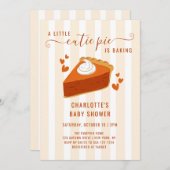 リトルかわいこちゃんパイパンプキン秋ストライプベビーシャワー 招待状 (正面/裏面)