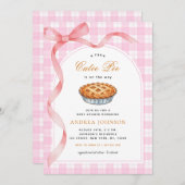 リトルかわいこちゃんパイピンクジンガムボーガールベビーシャワー 招待状 (正面/裏面)