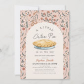 リトルかわいこちゃんパイピンクフローラガールベビーシャワー 招待状 (正面)