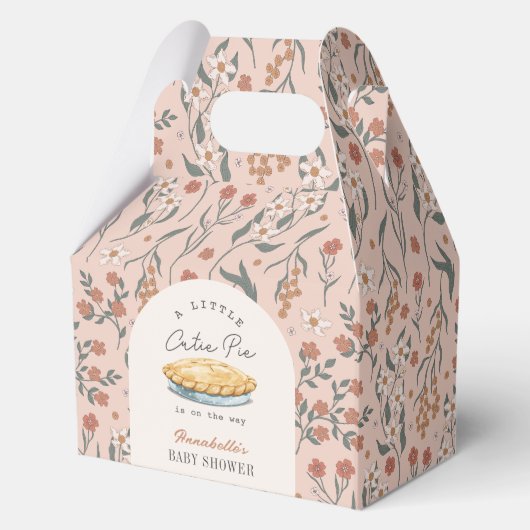 リトルかわいこちゃんパイピンクフローラ赤ちゃんシャワー フェイバーボックス (正面)