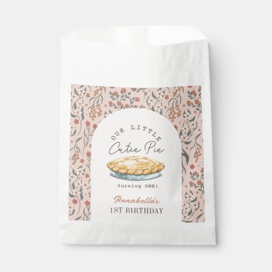 リトルかわいこちゃんパイピンクフローラ1st誕生日 フェイバーバッグ (正面)
