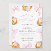 リトルかわいこちゃんパイピンクボウ赤ちゃんシャワー 招待状 (正面)
