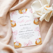 リトルかわいこちゃんパイピンクボウ赤ちゃんシャワー 招待状