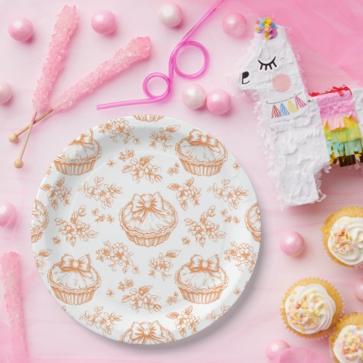 リトルかわいこちゃんパイフローラトイレデジュエベイビーシャワー ペーパープレート (パーティー)
