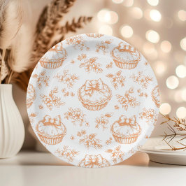 リトルかわいこちゃんパイフローラトイレデジュエベイビーシャワー ペーパープレート