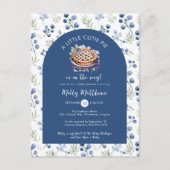 リトルかわいこちゃんパイブルーフローラベビーシャワー ポストカード (正面)