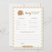 リトルかわいこちゃんパイベイビーシャワーベビー予測カード 招待状 (正面)