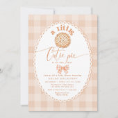 リトルかわいこちゃんパイミニマリスト弓レース赤ちゃんシャワー 招待状 (正面)