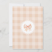 リトルかわいこちゃんパイミニマリスト弓レース赤ちゃんシャワー 招待状 (裏面)