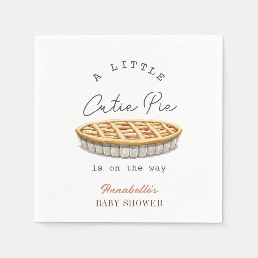 リトルかわいこちゃんパイ感謝祭ホワイトベビーシャワー スタンダードカクテルナプキン (正面)