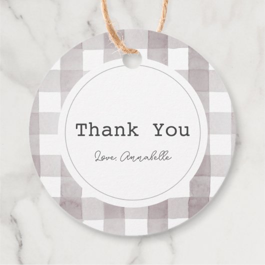 リトルかわいこちゃんパイ感謝祭ホワイトベビーシャワー フェイバータグ (裏面)