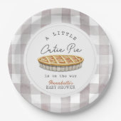 リトルかわいこちゃんパイ感謝祭ホワイトベビーシャワー ペーパープレート (正面)