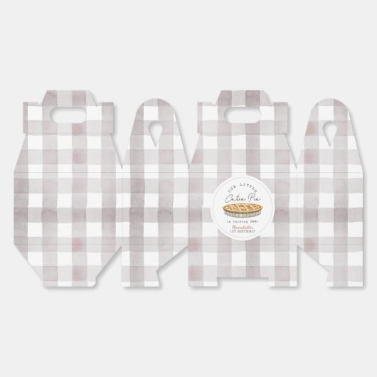 リトルかわいこちゃんパイ感謝祭ホワイト子供の誕生日 フェイバーボックス (見開き)