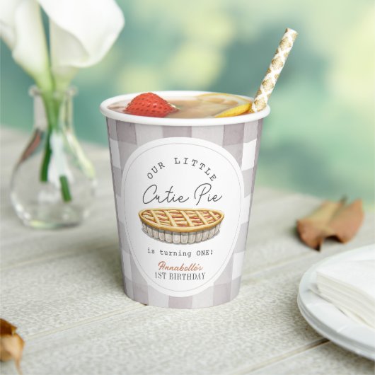 リトルかわいこちゃんパイ感謝祭ホワイト誕生日 紙コップ (インサイチュ)