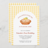 リトルかわいこちゃんパイ感謝祭秋ファースト誕生日 招待状 (正面/裏面)