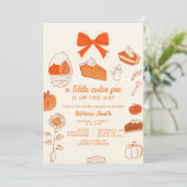 リトルかわいこちゃんパイ手描きドードル秋ベビーシャワー 招待状 (スタンド正面)