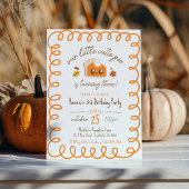 リトルかわいこちゃんパイ手描き秋誕生日パーティー 招待状