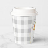 リトルかわいこちゃんパイ灰色ギンガムプレイドベビーシャワー 紙コップ (右)