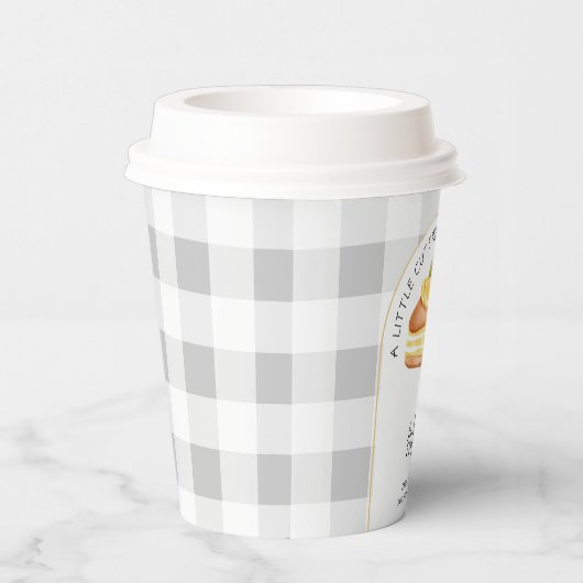 リトルかわいこちゃんパイ灰色ギンガムプレイドベビーシャワー 紙コップ (右)