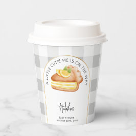 リトルかわいこちゃんパイ灰色ギンガムプレイドベビーシャワー 紙コップ