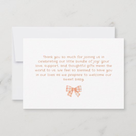 リトルかわいこちゃんパイ男女兼用赤ちゃんシャワー サンキューカード (裏面)