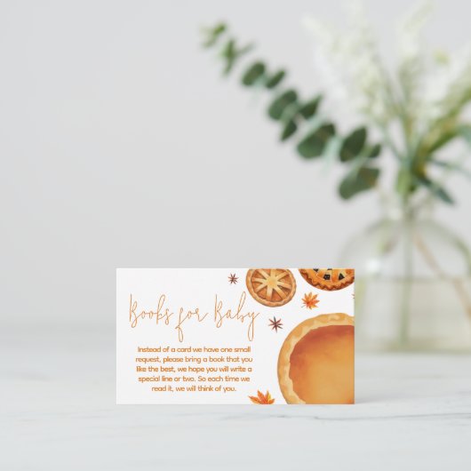 リトルかわいこちゃんパイ秋の赤ちゃんシャワー本ベビー エンクロージャーカード (スタンド正面)