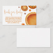 リトルかわいこちゃんパイ秋の赤ちゃんシャワー本ベビー エンクロージャーカード (正面/裏面)