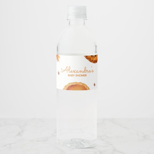 リトルかわいこちゃんパイ秋の赤ちゃんシャワー ペットボトルラベル (正面)