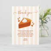 リトルかわいこちゃんパイ秋ストライプパンプキンベイビーシャワー サンキューカード (スタンド正面)
