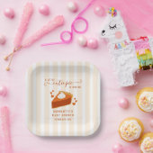 リトルかわいこちゃんパイ秋ストライプパンプキンベイビーシャワー ペーパープレート (パーティー)