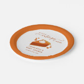 リトルかわいこちゃんパイ秋ストライプパンプキンベイビーシャワー ペーパープレート (アングル)