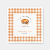 リトルかわいこちゃんパイ秋パンプキンギンガムベビーシャワー スタンダードカクテルナプキン (正面)