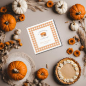 リトルかわいこちゃんパイ秋パンプキンギンガムベビーシャワー スタンダードカクテルナプキン