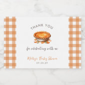 リトルかわいこちゃんパイ秋パンプキンギンガムベビーシャワー スパークリングワインラベル (シングルラベル)