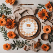 リトルかわいこちゃんパイ秋パンプキンギンガムベビーシャワー ペーパープレート