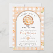 リトルかわいこちゃんパイ秋パンプキンギンガムベビーシャワー 招待状 (正面)