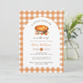 リトルかわいこちゃんパイ秋パンプキンギンガムベビーシャワー 招待状 (スタンド正面)