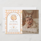 リトルかわいこちゃんパイ秋パンプキンギンガムベビーシャワー 招待状 (正面)