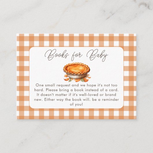 リトルかわいこちゃんパイ秋パンプキンブックスベビー エンクロージャーカード (正面)