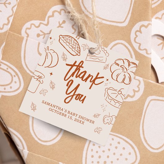 リトルかわいこちゃんパイ秋ベビーシャワースクエア フェイバータグ