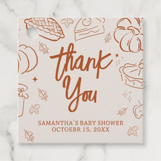 リトルかわいこちゃんパイ秋ベビーシャワースクエア フェイバータグ (正面)