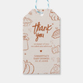 リトルかわいこちゃんパイ秋ベビーシャワーメッセージカード ギフトタグ (正面)